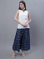 Thumbnail for TAG 7 Women Mid-Rise Floral Printed Flared Ethnic Pure Cotton Palazzos - Distacart