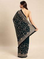 Thumbnail for kasee Floral Zari Pure Georgette Saree - Distacart