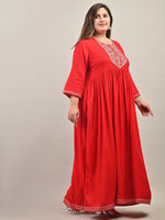 Thumbnail for Swasti Embroidered Floral Maxi Ethnic Dress