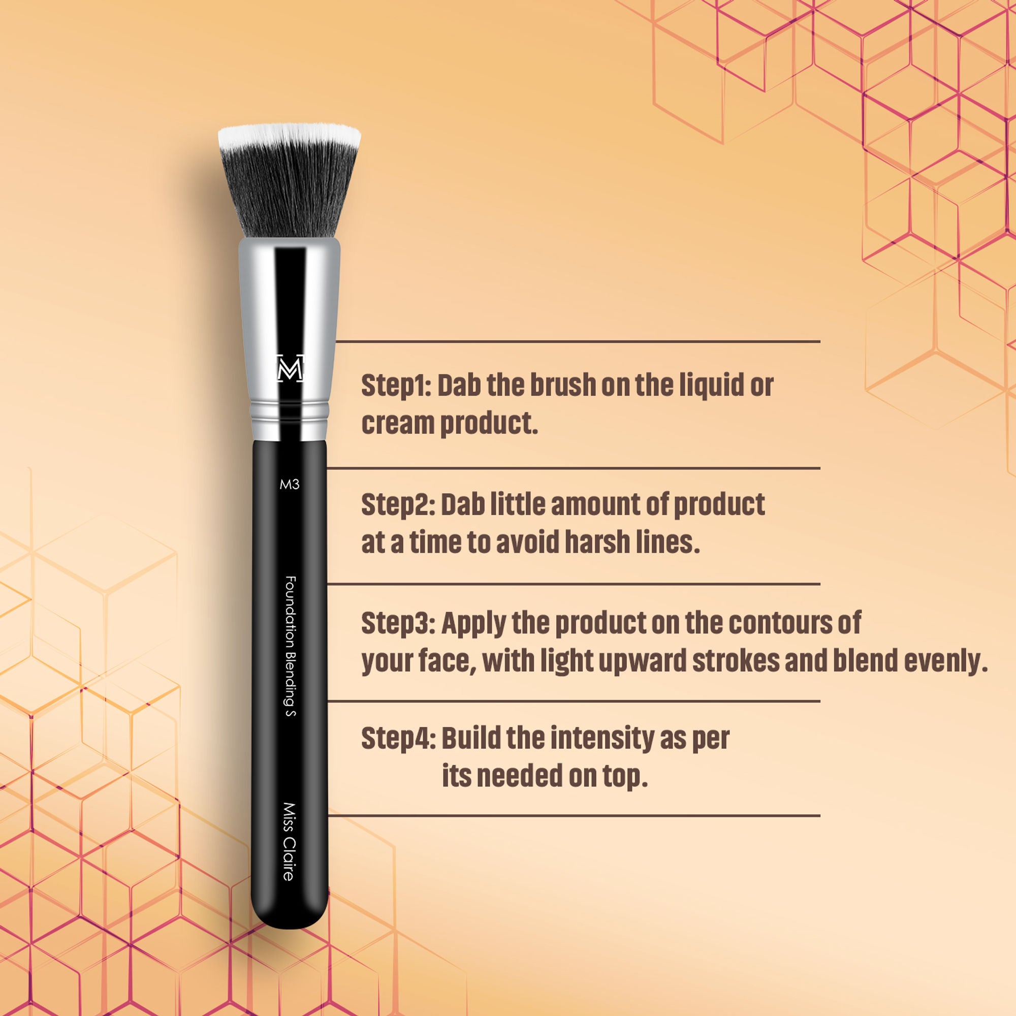 Miss Claire M3 - Foundation Blending Brush (S) - Chrome