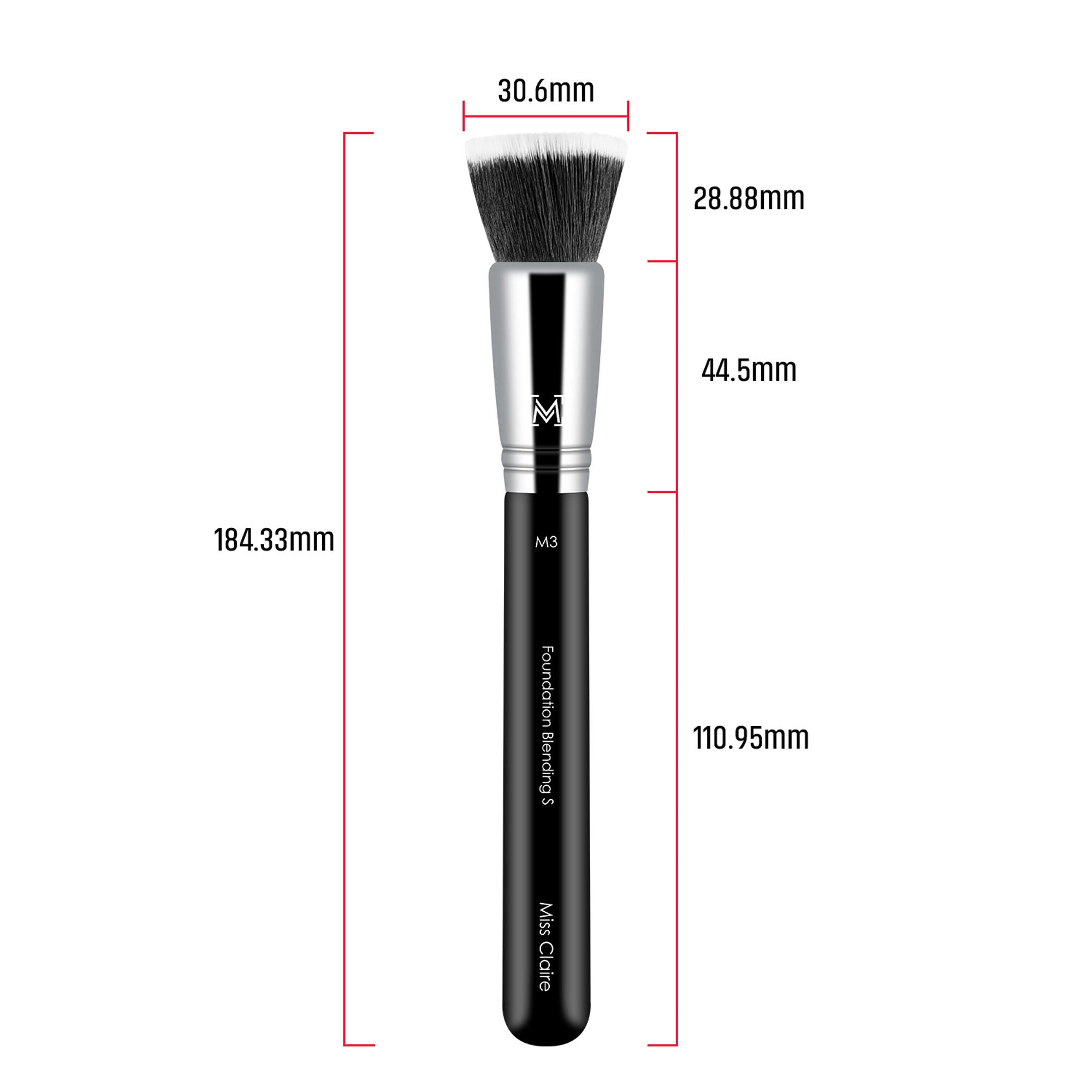 Miss Claire M3 - Foundation Blending Brush (S) - Chrome