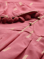 Thumbnail for Anouk Women Pink & Gold Foil Print Kurta with Sharara - Distacart