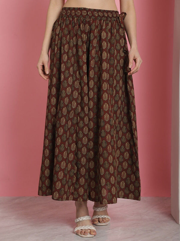 TAG 7 Floral Printed Flared Pure Cotton Ethnic Palazzos