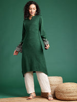 Thumbnail for Sangria Mandarin Collar Straight Kurta