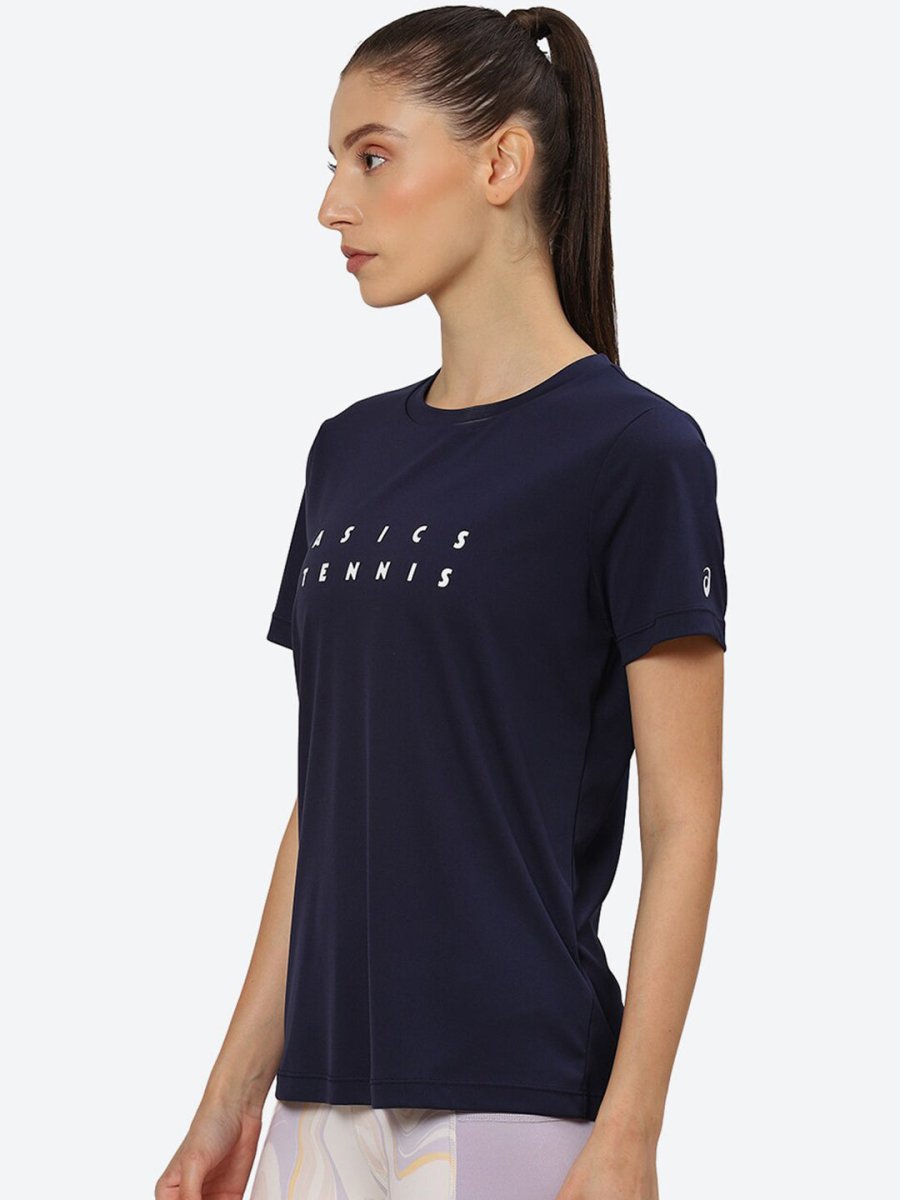 ASICS Women Typography Court Graphic Printed T-shirt - Distacart