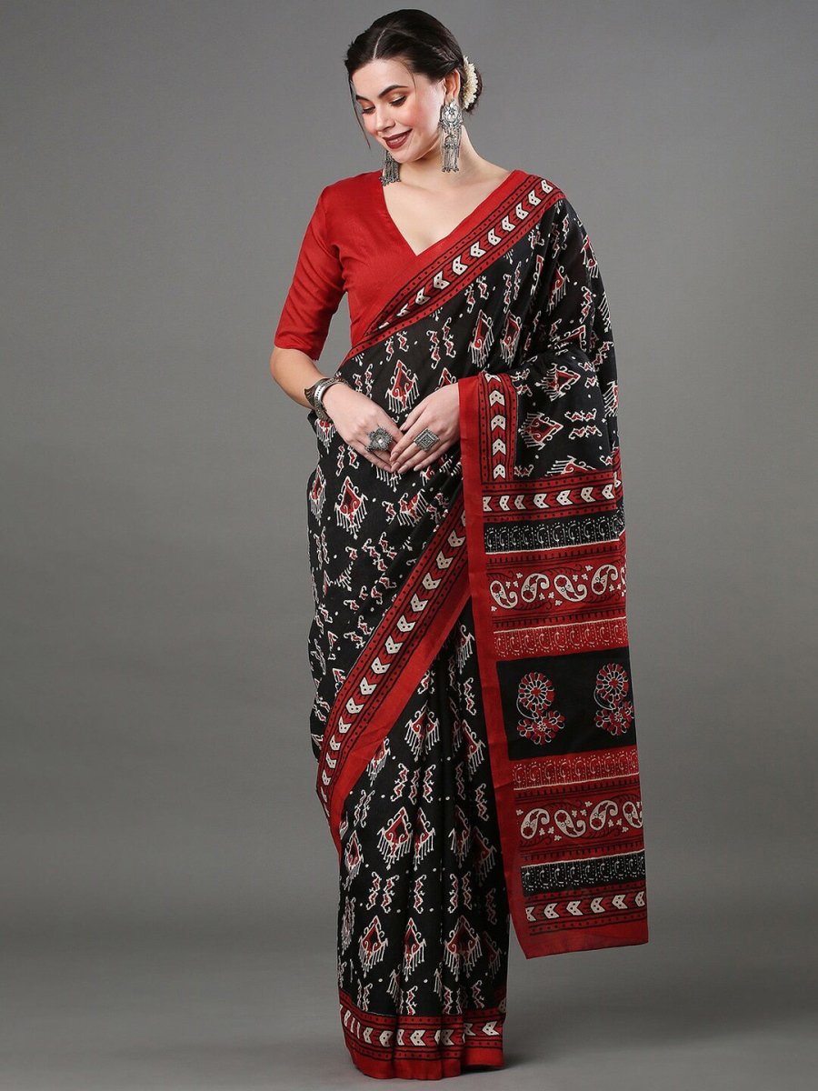 Anouk Ethnic Motifs Printed Art Silk Bhagalpuri Saree - Distacart