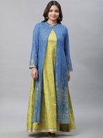 Thumbnail for AURELIA Ethnic Motifs Printed Sleeveless Maxi Ethnic Dress With A Jacket