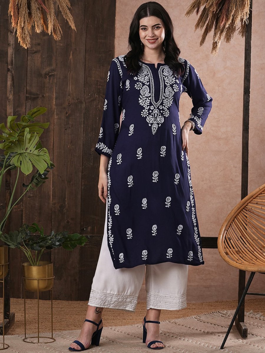 ADA Women Ethnic Motifs Printed Thread Work Kurta - Distacart