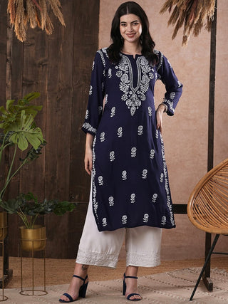 ADA Women Ethnic Motifs Printed Thread Work Kurta - Distacart