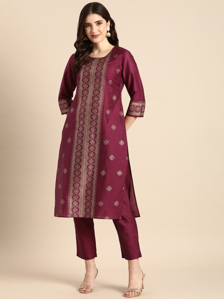 Anouk Women Ethnic Motifs Printed Empire Kurta with Trousers - Distacart