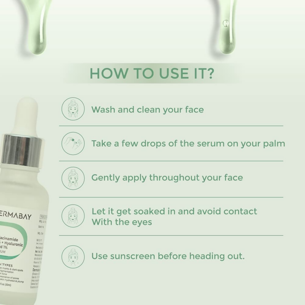 Dermabay Niacinamide 5%+ Hyaluronic acid 1% Serum - Distacart