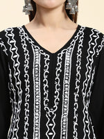 Thumbnail for HOUSE OF KARI Ethnic Motifs Embroidered Chikankari Straight Kurta - Distacart