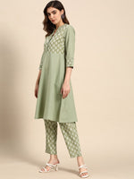 Thumbnail for All About You Women Pure Cotton Ethnic Motifs Printed Kurta with Trousers - Distacart