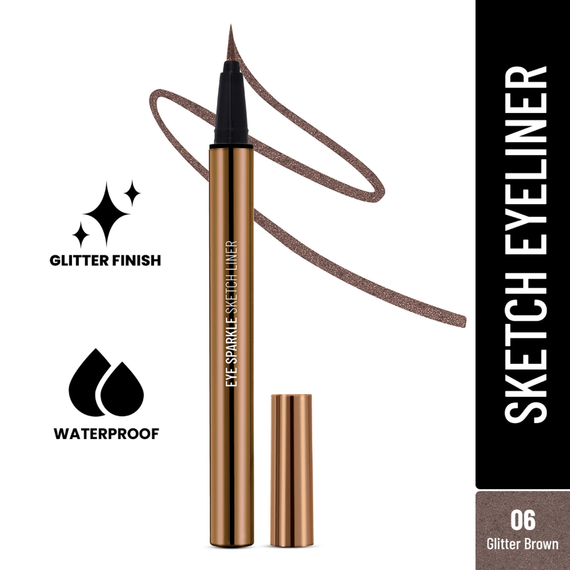 Swiss Beauty Eye Sparkle Sketch Liner - 6 Glitter Brown
