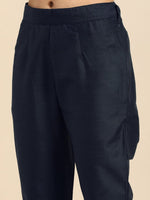 Thumbnail for All About You Women Green & Navy Blue Colourblocked Kurta with Trousers - Distacart