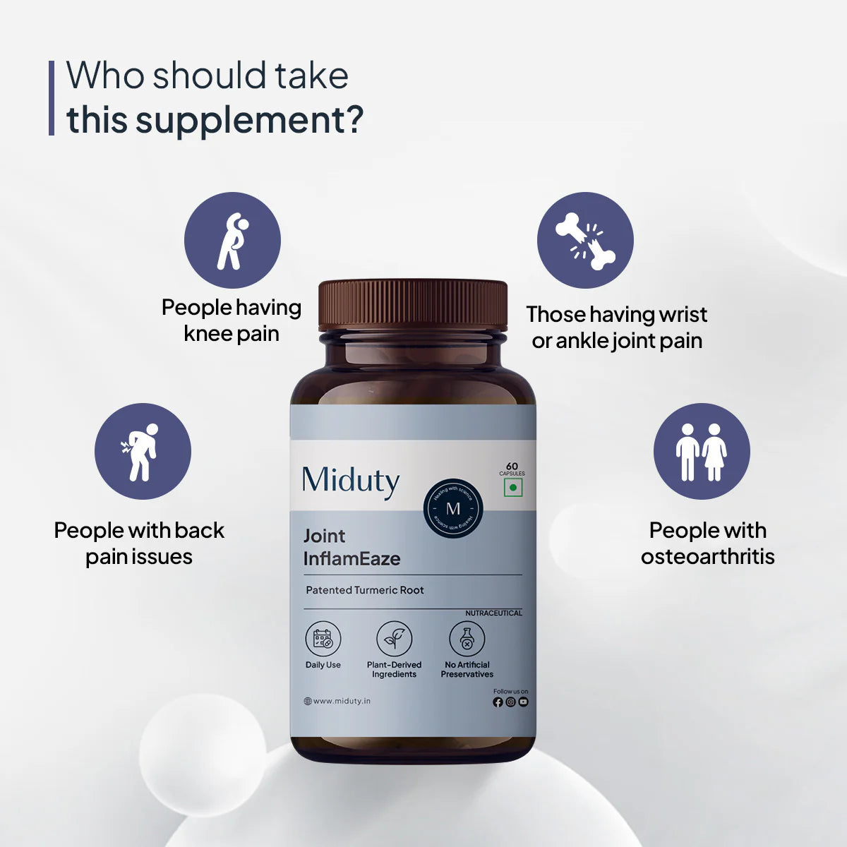 Miduty by Palak Notes Joint InflamEaze Capsules (Formerly Joint Pain Relief)