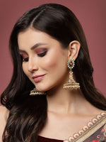 Thumbnail for Stylish Partywear Maroon Meenakari Earrings for Womens by House of Ree - Distacart