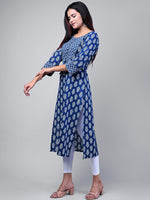 Thumbnail for Swasti Women Blue Printed Floral Kurta - Distacart