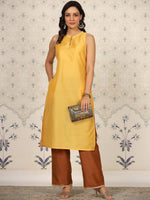 Thumbnail for Ode by House of Pataudi Mandarin Collar Kurta With Palazzos - Distacart