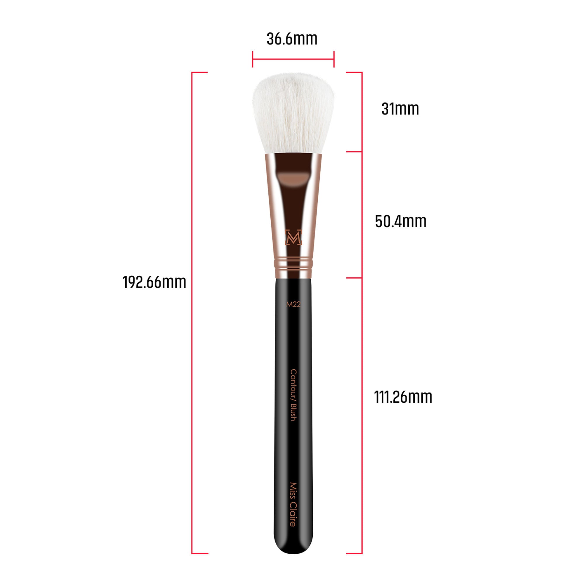 Miss Claire M22 - Contour/Blush Brush - Rose Gold