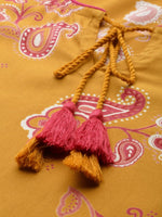 Thumbnail for All About You Women Mustard Yellow Ethnic Motifs Printed Flared Sleeves Kurta - Distacart