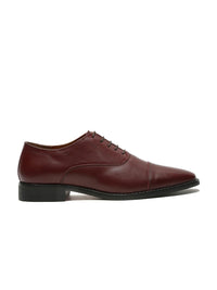 Thumbnail for LOUIS STITCH Louis Stitch Men Rosewood Premium Italian Leather Formal Derby Shoes