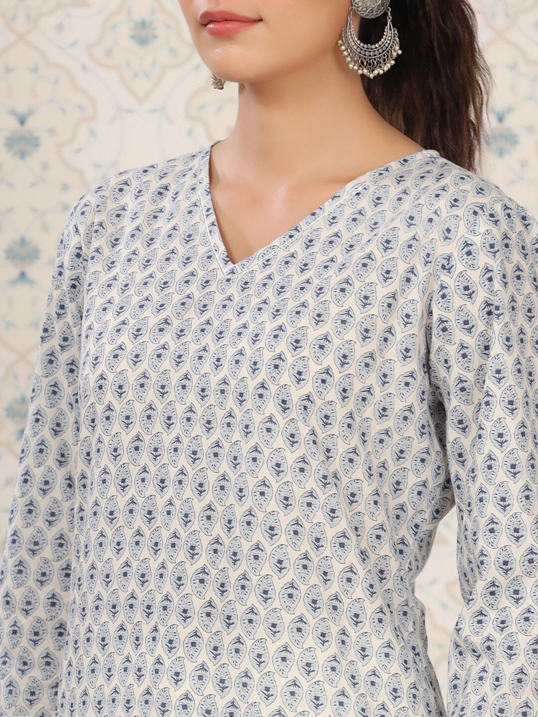 Ode by House of Pataudi Floral Printed Straight Pure Cotton Kurta - Distacart