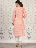 Thumbnail for Ode by House of Pataudi Floral Printed Straight Pure Cotton Kurta - Distacart