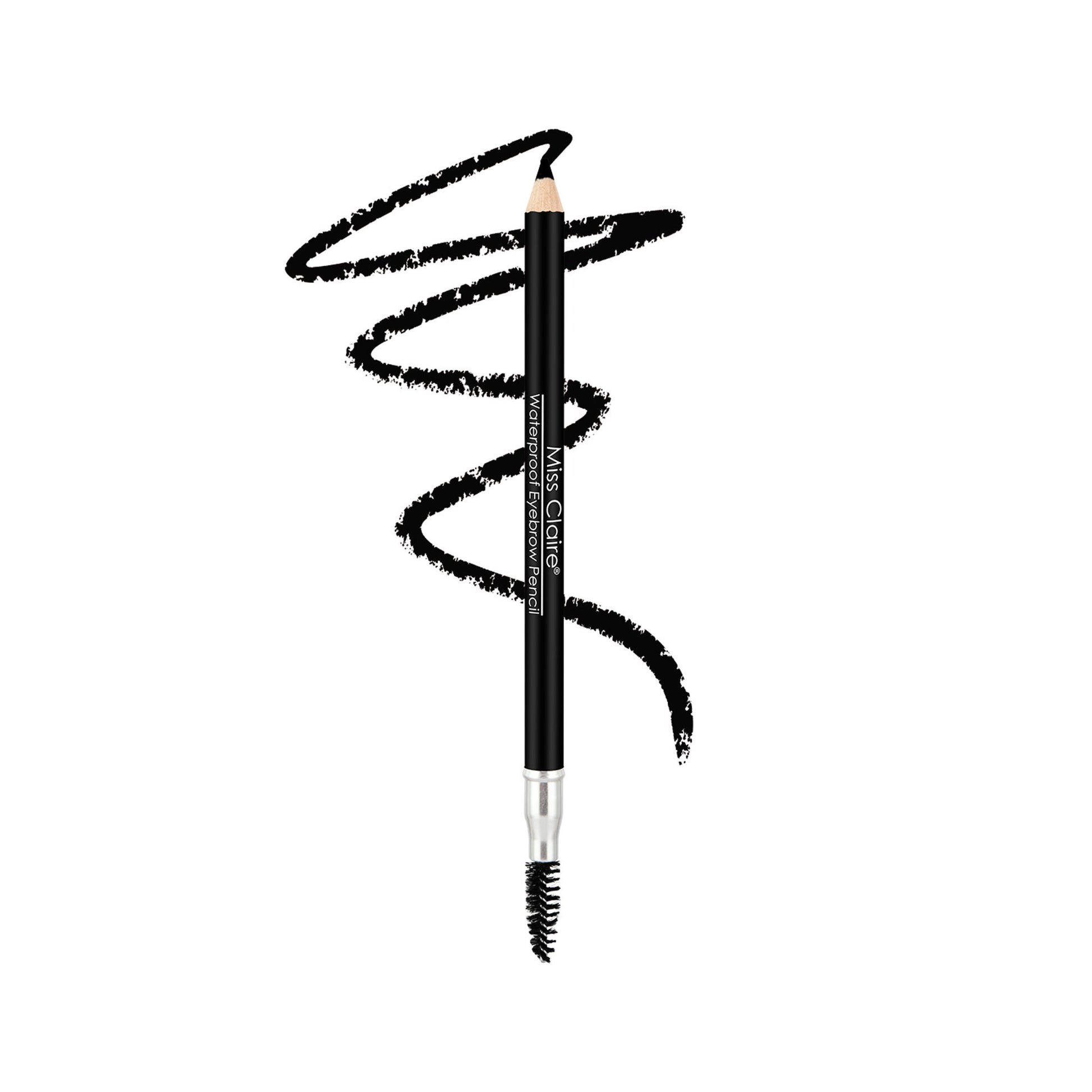 Miss Claire Waterproof Eyebrow Pencil With Mascara Brush - 01 Black