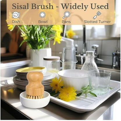 Not Available Bamboo Dish Scrub Brush for Kitchen - Dista