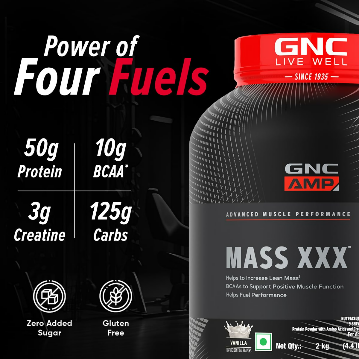 GNC AMP XXX Mass Gainer Boosts Lean Muscle Gains Flavour Vanilla