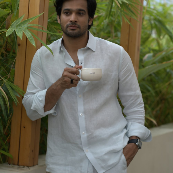 Linen Light Blue Moonlit Shirt By Hilo Design