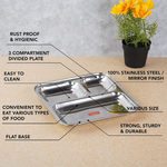 Thumbnail for Sumeet Stainless Steel 3 in 1 Idli Wada Compartment plate - Small - Dista