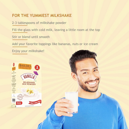 BAKERS Milk Shake Mix Powder - Vanilla Flavor - Dista