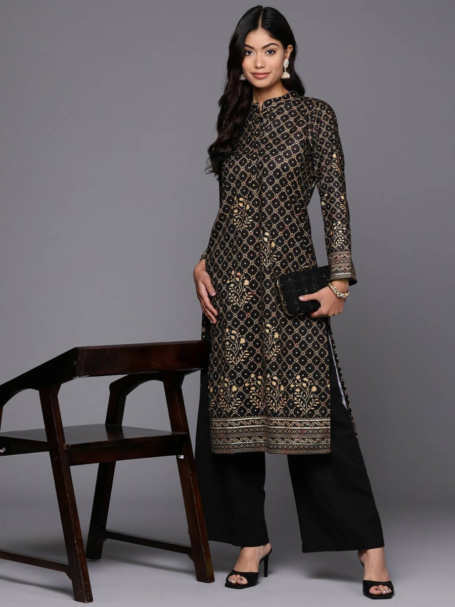 Ahalyaa Women's Traditional wear Kurta - Black - Distacart