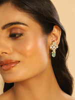 Thumbnail for Nuyug 22K Gold Plated Kundan Paradise Green Studs