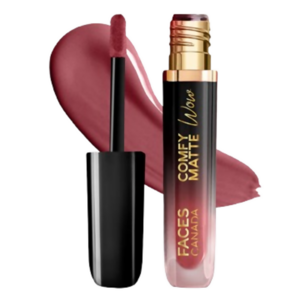 Faces Canada Comfy Matte Wow Liquid Lipstick - Mauve Majesty 02 - Distacart