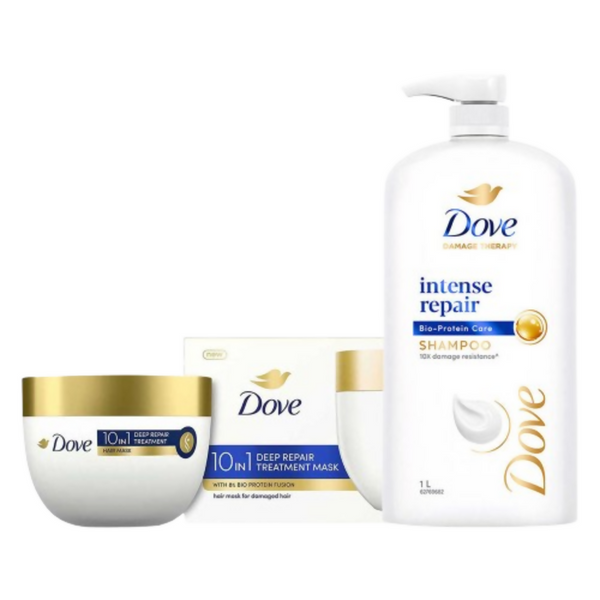 Dove Daily Shine Shampoo + Hair Mask for Damaged & Dry hair - Distacart