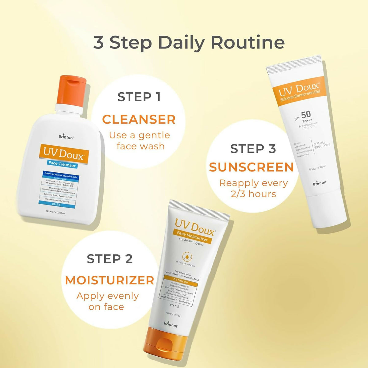 Brinton UV Doux Silicone Sunscreen Gel SPF 50 PA+++ - Dista