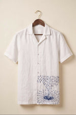 Thumbnail for Nivra — White Embroidered Linen Shirt by Hilo Design - Dista