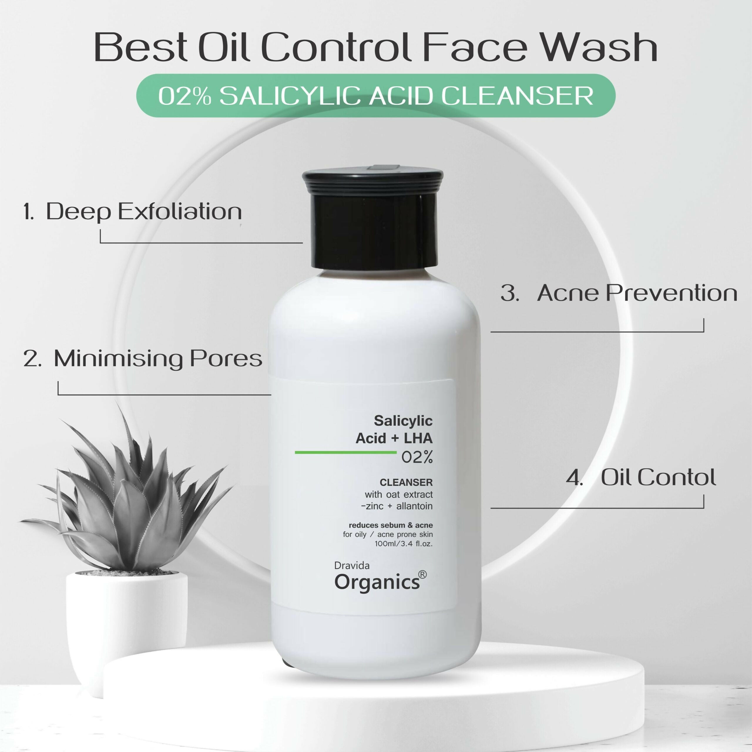 Dravida Organics 2% Salicylic Acid Face wash - Dista