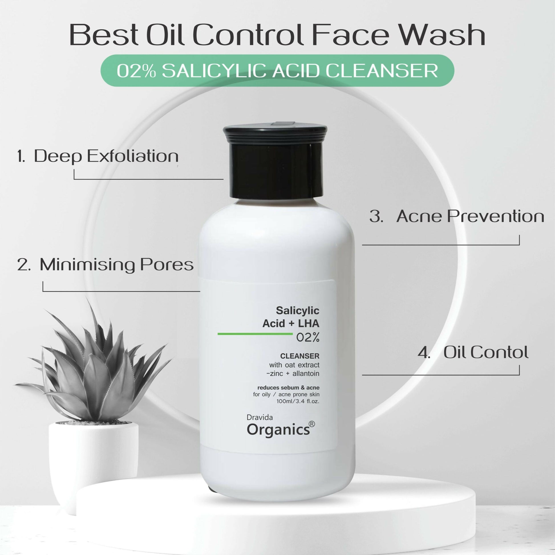 Dravida Organics 2% Salicylic Acid Face wash - Dista