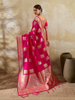 Thumbnail for Shree Shyam Fashion Magenta Silk Blend Saree - Distacart