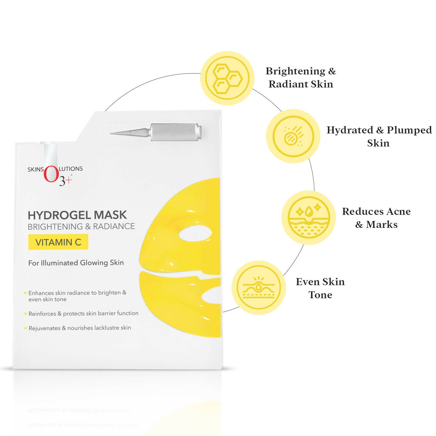 Professional O3+ Vitamin C Hydrogel Facial Mask For Radiant & Glowing Skin - Distacart