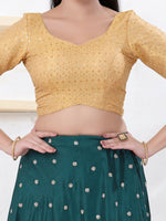 Thumbnail for Joban Fashion Gold Tissue Elbow Sleeveless Back Open Blouse