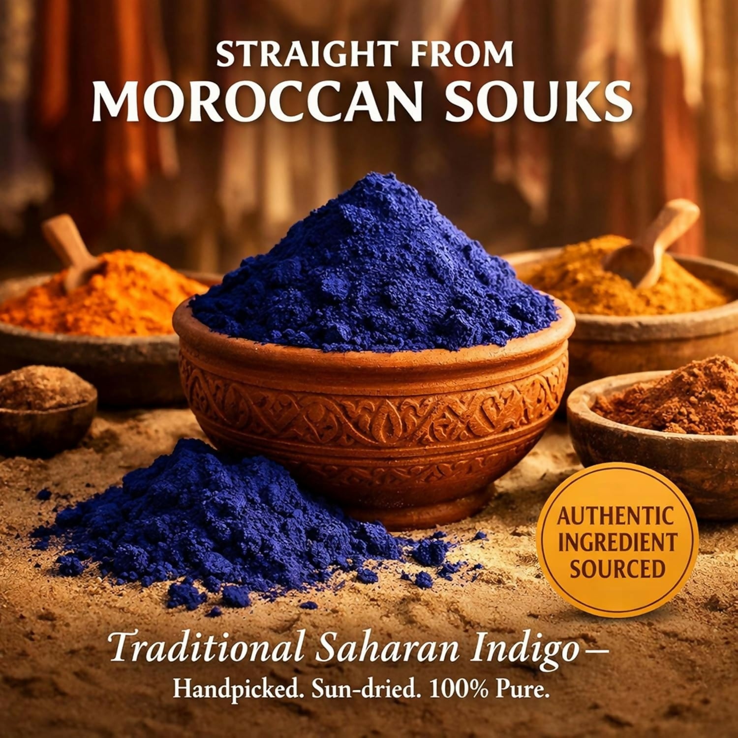 Bare Alpha Moroccan Nila Powder – 100% Natural Indigo Blue Powder - Dista