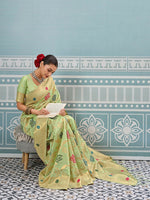 Thumbnail for Astita Sea Green Silk Saree