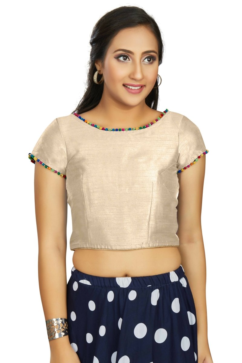 Aastha Fashion Women's Off White Art Silk Designer Party Wear Readymade Blouse - Distacart