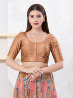 Thumbnail for Joban Fashion Wood Dupion Silk Elbow Sleeveless Front Open Blouse