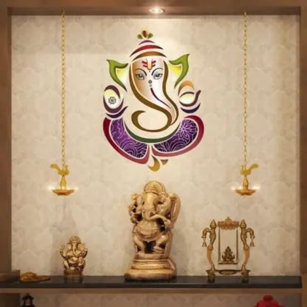 Rangoli White Glossy Vinyl Wall Sticker Premium Self-Adhesive Waterproof Decorative Wall Decal - Dista